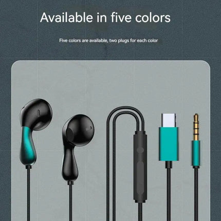 Wired Earphone 3.5mm AUX/Type C HiFi Surround Heavy Bass With MIC In-Ear Game Music Headsets For Samsung Huawei Xiaomi iPad PC