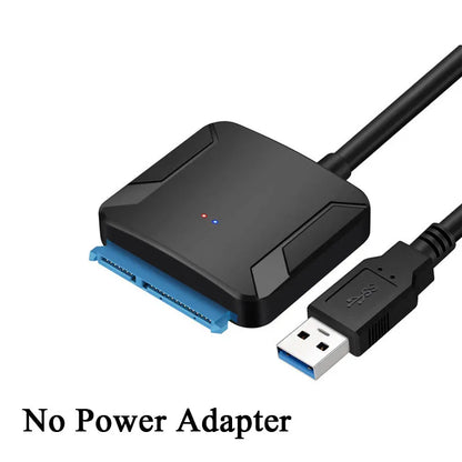 USB 3.0 to SATA Cable SATA III Hard Drive Adapter Converter for 2.5" 3.5" SSD HDD Hard Drive Disk with 12V/2A Power Adapter