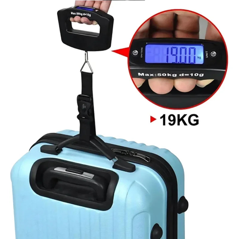 50kg/10g Digital Luggage Scale Electronic Portable Suitcase Travel Weighs With Backlight Electronic Travel Hanging Scales