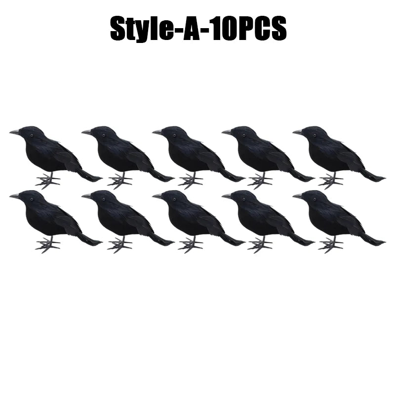 Simulation Black Crow Halloween Black Crow Props Simulation Fake Bird Ghost Festival Halloween Decoration Scary Toys