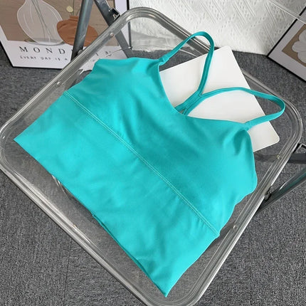 Fashion Sexy Cross Back Small Sling Yoga Underwear Women Breathable Shockproof Gym Fitness Running Sport Crop Tops Athletic Vest