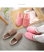 Women Winter Home Fur Slippers Cartoon Cat Non-Slip Soft Warm House Indoor Bedroom Men Couples Boys Girl Memory Foam Floor Shoes