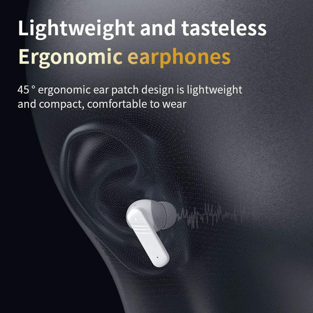 New Full Touch Screen Headphones ANC Bluetooth 5.4 Noise Cancelling Earphones HiFi Stereo Wireless In-Ear ENC Earbuds With Mic