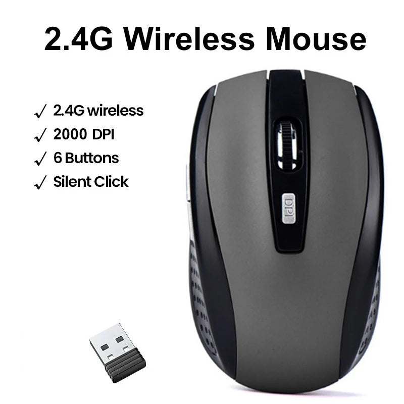 Wireless Mouse 2.4G Portable Silent Ergonomic Mice For Laptop iPad Tablet Notebook Mobile Phone Office Gaming Mouse USB Adapter