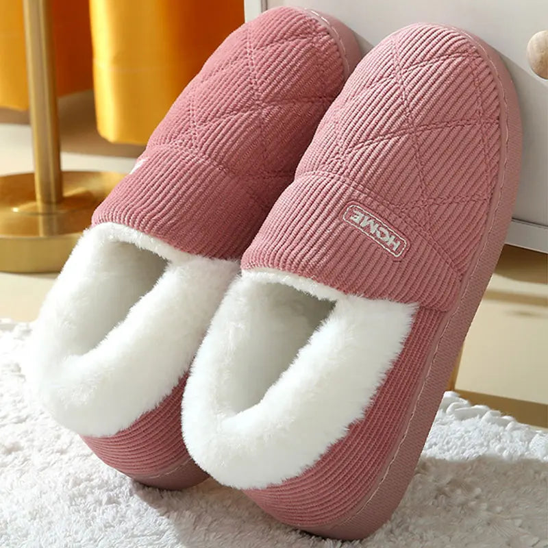 Eyriphy Winter Warm Plush Slippers Women Comfort Warm Cotton Shoes Soft Sole Indoor Outdoor Bedroom Slides Female Lovely Slipper