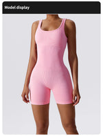 High Elastic Integrated Tight Fitting Jumpsuit Aerial Beauty Back Yoga Suit Seamless Jumpsuit for Women