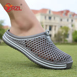 YRZL Men Summer Shoes Sandals Men's Holes Sandals Hollow Breathable Flip Flops Clogs Shoes Fashion Beach Slippers Big Size 45