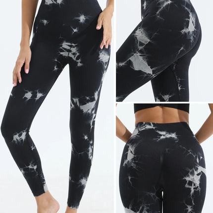 Women's Tie Dye Seamless Yoga Leggings High Waist Scrunch Butt Lifting Tights Soft&Stretchy Workout Skinny Pants