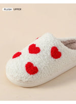 House Slippers for Women, Cute Big Small Heart, Fluffy Cozy Home Comfy Shoes for Ladies, Indoor Slippers for Winter, Mushroom