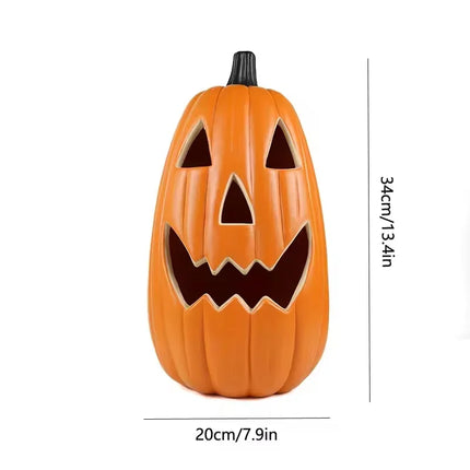 1PCS Scary Halloween Pumpkin Lantern Set Pumpkin Lamp LED Light Orange Halloween Decoration for Porch Front Door Party Supplies