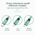 3 In 1 Retractable USB Cable  Fast Charging Data Cord For Iphone Samsung Huawei Xiaomi Multi Port Multiple Charging Wire