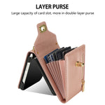 Zipper Wallet Crossbody  Phone Case for Samsung Galaxy Z Flip 6 5 4 3 Flip6 Flip5 Flip4 Flip3 5G with Card Holder Leather Cover