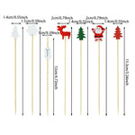 50Pcs Christmas Bamboo Food Picks Toothpicks Santa Dessert Buffet Fruit Salad Christmas Decoration New Year Xmas Party Supplies