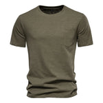 100% Cotton Men T-shirt Casual Soft Fitness Summer Thin T-shirts Men's Home Clothes O-Neck Short Sleeve Soild T Shirt for Men