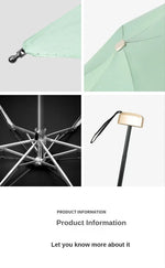 Mini Sun Umbrella Pocket Rain Umbrella Vinyl Folding UV Ultraviolet Protection Sun Shade Pocket Parasol Capsule