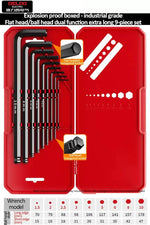 DELIXI ELECTRIC Allen Key Set，Allen Hex WrenchScrewdriverBox-packed Set，SleevUniversal Torque Long Metric,for VehicleMaintenance