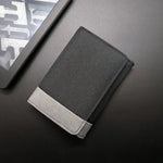 Men's Fashion Short Canvas Wallet Contrasting Colors Small Three Folded Purse Card Coin Small Change Bags