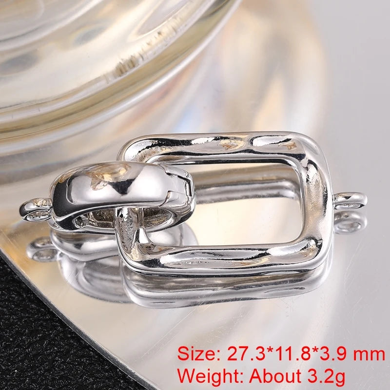 Juya Handmade 18K Gold Silver Plated Fastener Bail Connector Clasps Accessories For Needlework Pearls Beads Jewelry Making