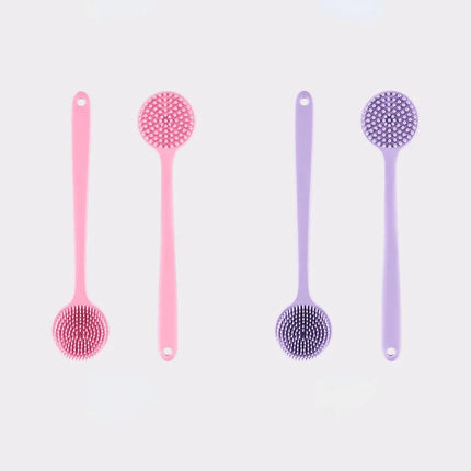 Double-Sided Silicone Back Scrubber Long Handle Long Handle Body Bath Brush Mud Back Scrubber Shower Massage Exfoliation Brush