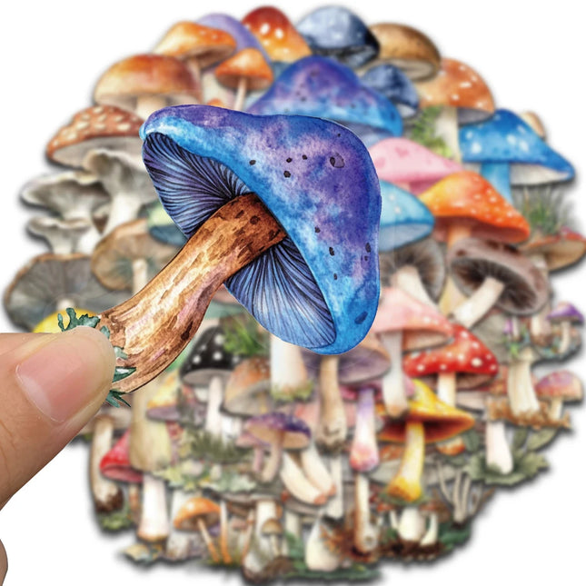 50PCS Kawaii Mushroom Stickers Nostalgia Cartoon Decals Laptops Luggage Diary Skateboards Cool Guitar Motorcycle Sticker Design