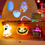 1pcs Halloween LED String Lights Ghost Witch Cat Pumpkin Spider Web Hanging Lamp for Home Halloween Party Decoration Props 2025