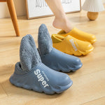 Winter Men Women Warm Slippers Cotton Slippers Outdoor Indoor Warm Shoes Men's Couple Home Bedroom Plush Slippers Big Size 46 47