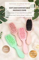 Silicone Shampoo Brush Scalp Massage Brush Head Washing Comb Long Handle Hair Massager Bath Brush Body Scrubber Hair Accessories