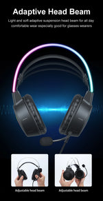 ONIKUMA RGB Gaming Headphones with HD Flexible Mic 3.5mm Gaming Headsets For PC Xbox PS4 PS5 Switch Computer Games