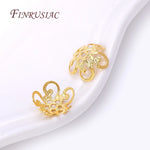 8/10MM 18K Gold Plated Brass Metal Hollow Beads Caps Flower Caps For Beads For DIY Beading Jewelry Making Supplies Wholesale