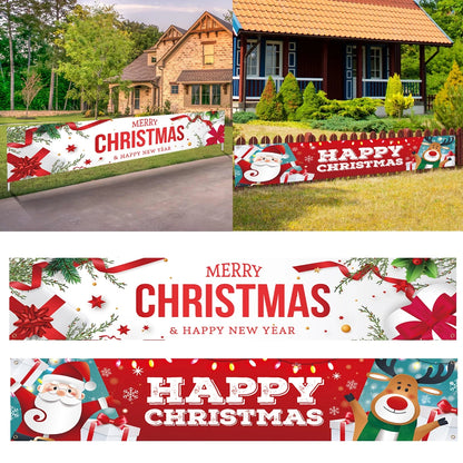 Christmas Outdoor Banner Merry Christmas Decorations For Home 2024 Navidad Kerst Xmas Decor Noel Kerst Happy New Year Gift 2025