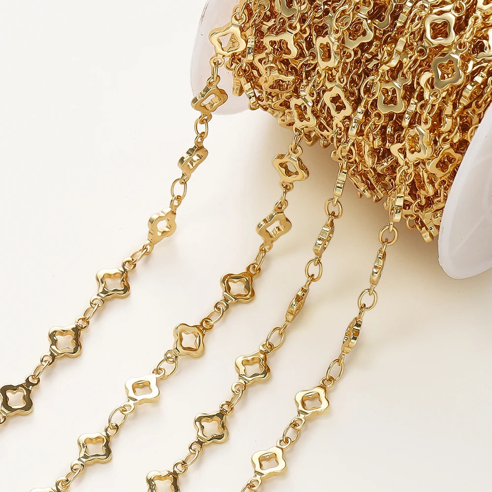 1Meter/Pack 5.5MM 14/18K Gold Plated Brass Rhombus Chain For Jewelry Making Necklace Bracelets Chain Jewelry Making Supplies