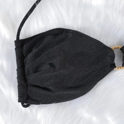 Solid Color Bikinis Push Up Swimwear Women Halter Bikini Set Shiny Swimsuit Push Up Bathing Suits Bandage Beachwear Thong