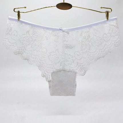 Women Briefs Sexy Full Lace Panties Hollow Out Low-waist Female Shorts Soft Solid Color Breathable Underwear Fast Ship 3pcs/lots