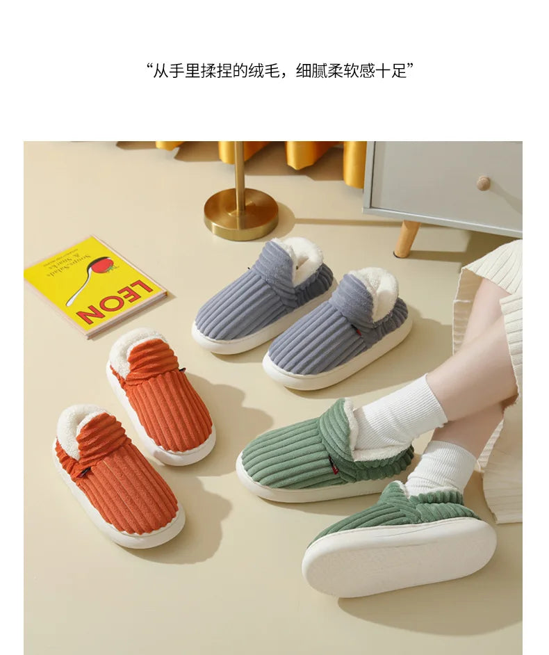 Litfun New Fur Slippers For Women Men Winter Furry Fashion Warm Ankles Plush Cozy Slides For Home Indoor Soft Sole Cotton Shoes