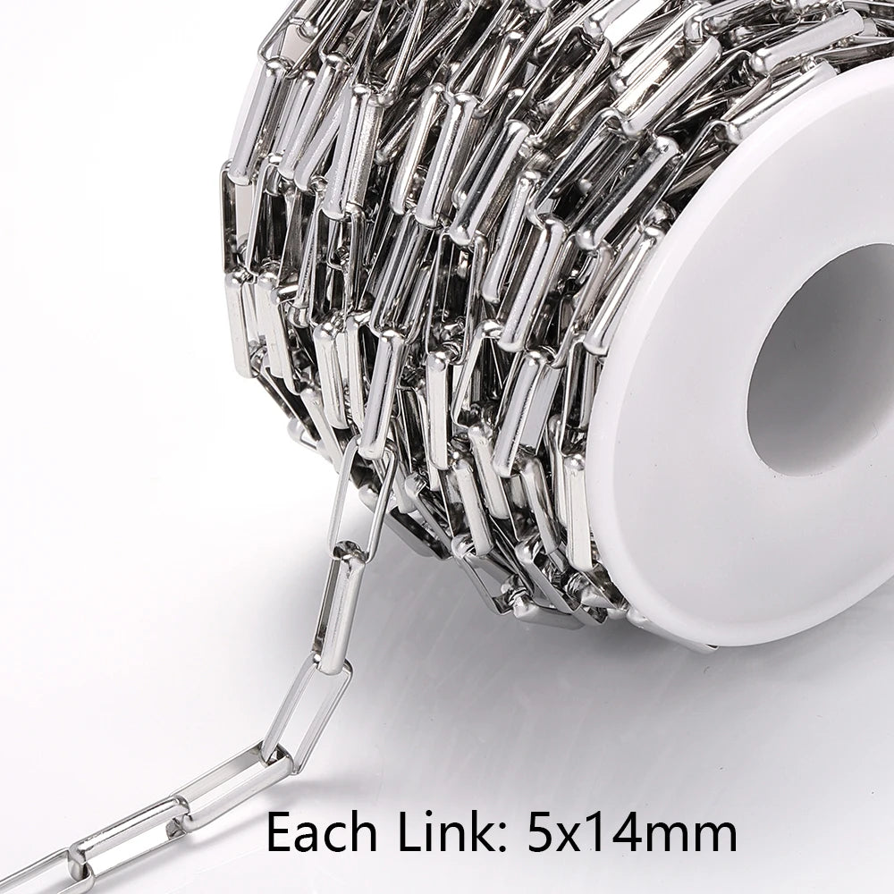 1meter Stainless Steel Necklace Chain for Jewelry Making DIY 1:3 NK Rolo Cable Link Curb Chains Thick Chain Bracelet Accessories