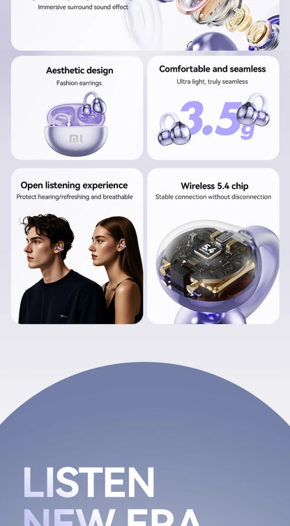 Xiaomi M91 Bluetooth Wireless EarClip Headphone Bluetooth 5.4 ENC Noise Reduction Wireless Earbuds Gaming Sports Headphones