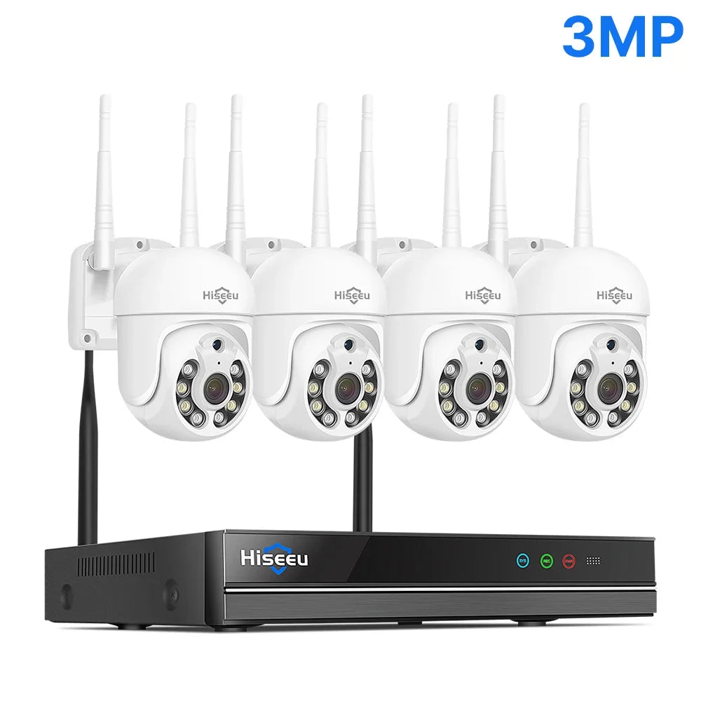 Hiseeu 5MP WiFi CCTV Camera Security System Kit 10CH NVR Recorder Set P2P Outdoor Wireless IP Cameras Video Surveillance System
