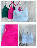 Fashion Sexy Cross Back Small Sling Yoga Underwear Women Breathable Shockproof Gym Fitness Running Sport Crop Tops Athletic Vest
