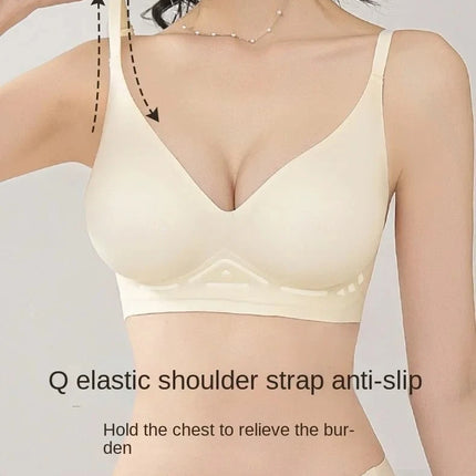 Flat Chest Solution Bra for Women Thickened Push Up Cups No Steel Ring Seamless Invisible Lift Small Chest Enhancement B C Cup