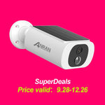 ANRAN 2K Wireless Solar Camera Outdoor Surveillance Integrated Battery Wifi Camera Humanoid Detection Flash Alarm Night Vision