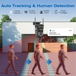 8MP WiFi Camera PTZ Dual Screens Auto Tracking Night Vision CCTV Surveillance Camera Outdoor 4MP Security IP Camera icsee