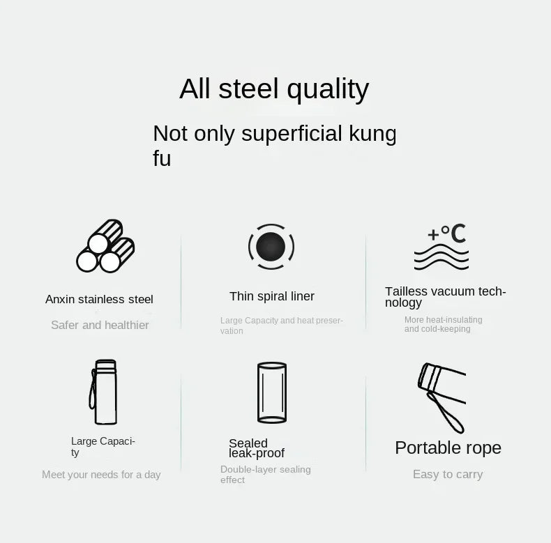 1L Thermal Water Bottle Keep Cold and Hot Thermos for Water Tea Coffee Vacuum Flasks Stainless Steel Thermos Bottle
