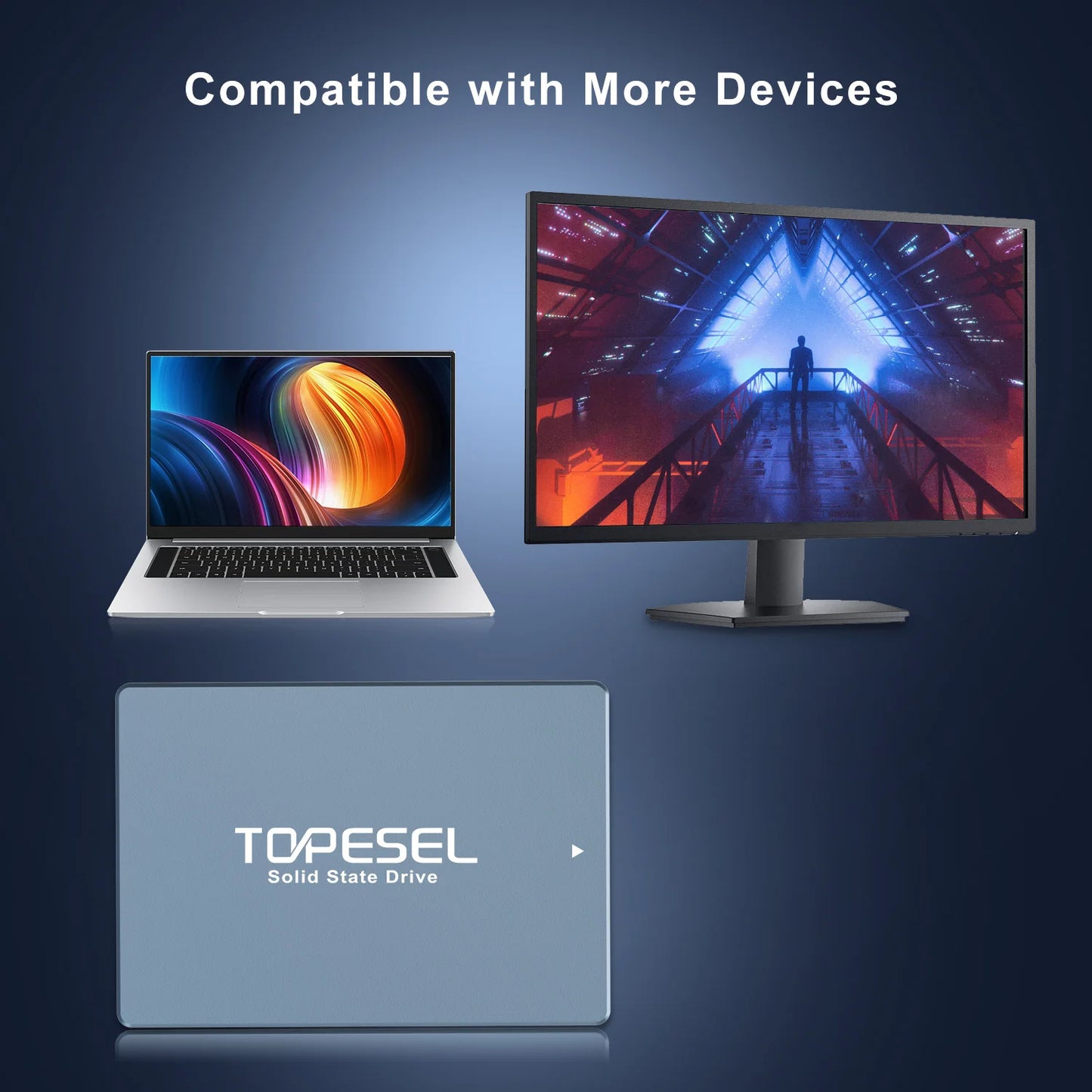 TOPESEL Sata SSD 512GB 256GB SATA3 Internal Solid State Drive 2.5 Inch HDD Hard Disk for Laptop Desktop PC Server