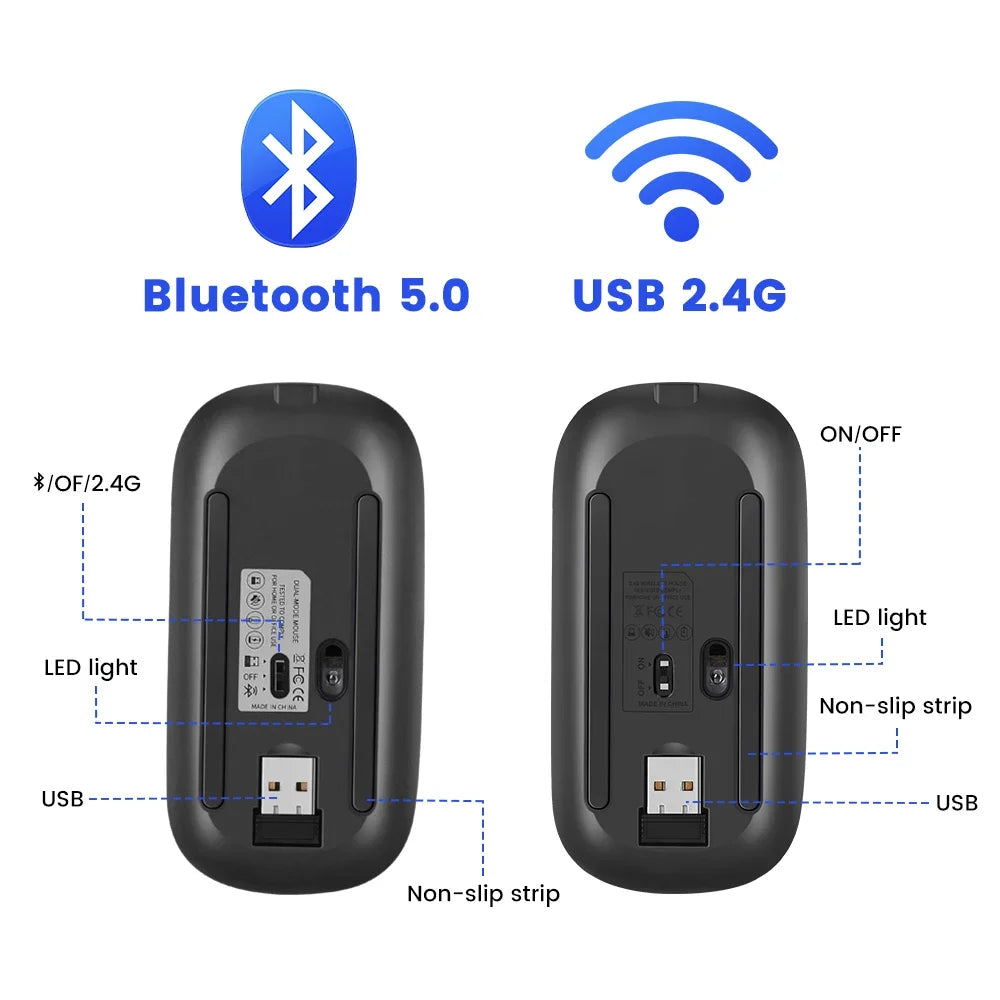 Bluetooth Mouse for APPle MacBook Air Pro Retina 11 12 13 15 16 mac book Laptop Wireless Mouse Rechargeable Mute Gaming Mouse
