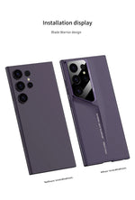 Ultrathin Blade Mecha Hard PC Matte Phone Case For Samsung Galaxy S24 S23 S22 Ultra Lens Protection Frosted Shockproof Cover