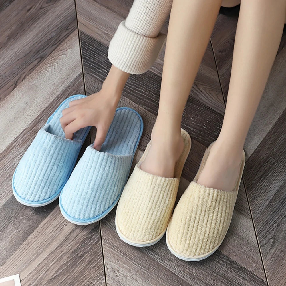 3 Pairs/Set Closed Toe Non-slip Hotel Slippers High Quality Disposable Hotel Bathroom Slippers Indoor Guest Travel Slippers Hot