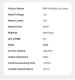 CARSUN Mini Air Pump Tire Inflator Car Electric Mini 20L/Min Portable Air Compressor For Car Motorcycles Bicycle Inflatable