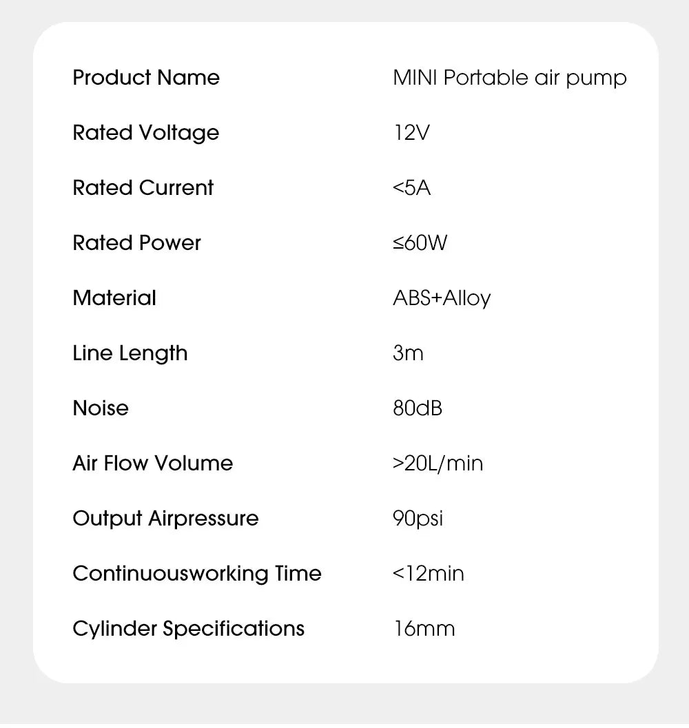CARSUN Mini Air Pump Tire Inflator Car Electric Mini 20L/Min Portable Air Compressor For Car Motorcycles Bicycle Inflatable