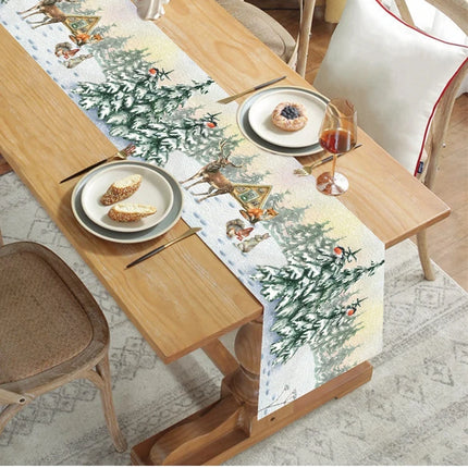 2024 Christmas Table Runners Merry Christmas Decoration for Home Tablecloth Table Cover Xmas Gifts Navidad Noel New Year 2025