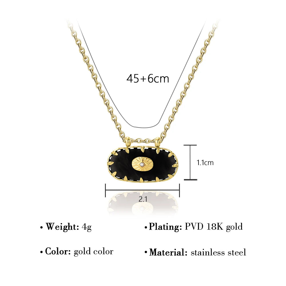 YACHAN 18K Gold Plated Stainless Steel Pendant Necklaces for Women Trendy Colorful Acrylic Charm Y2K Jewelry